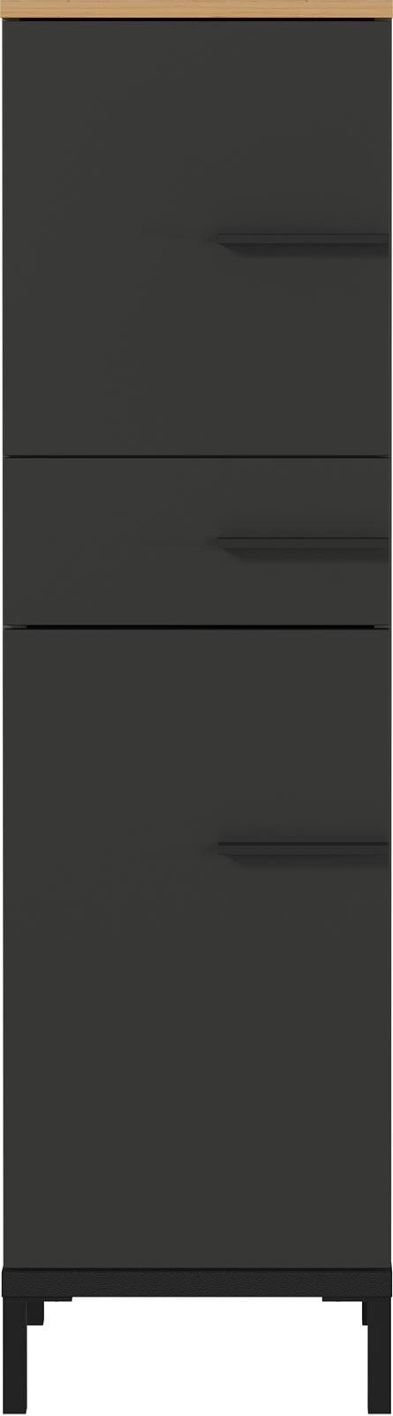 Unterschrank YONKERS 34 x 123 cm Graphit/ Navarra Eiche