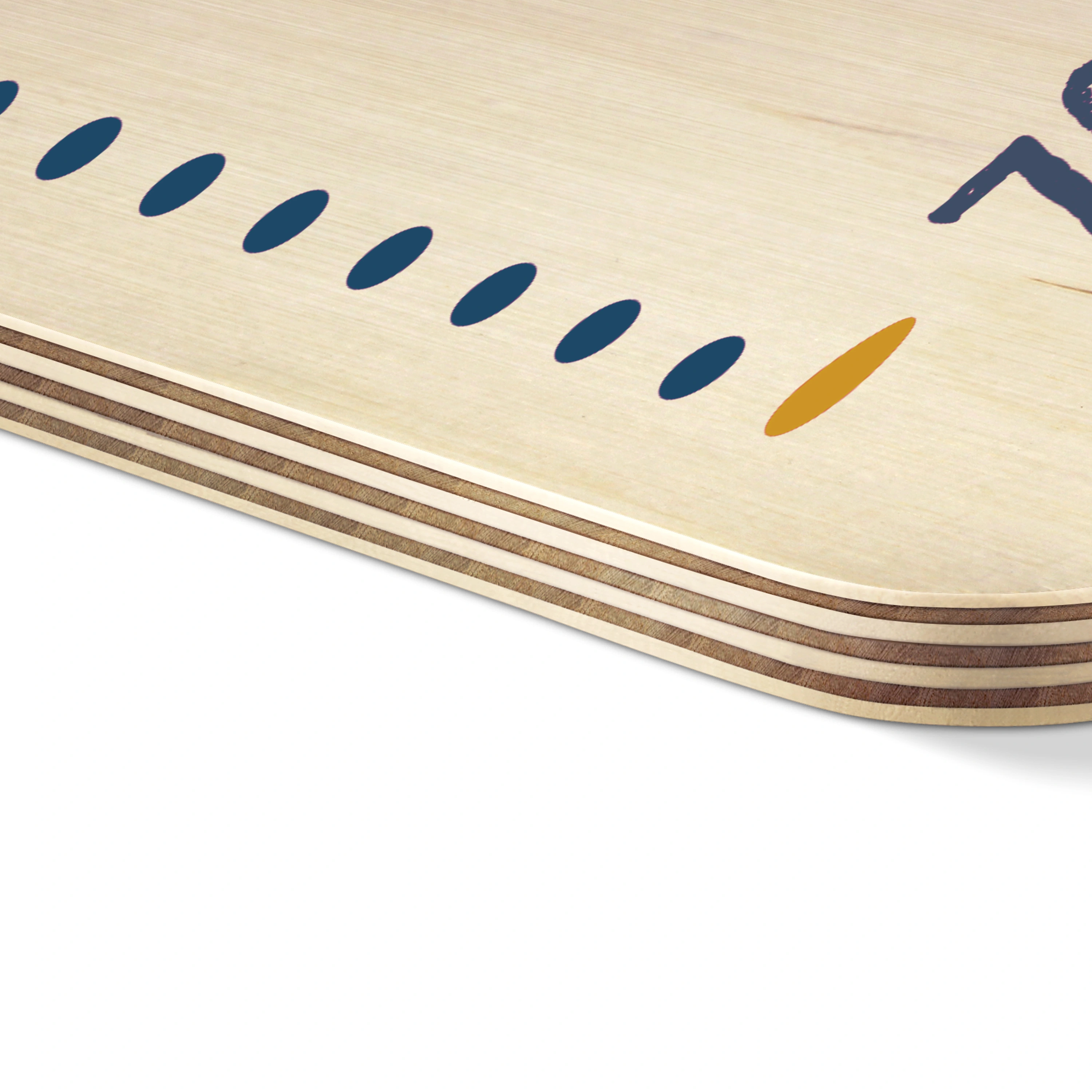 Personalisierte Holz-Messlatte mit Namen (Motiv: Wolken)