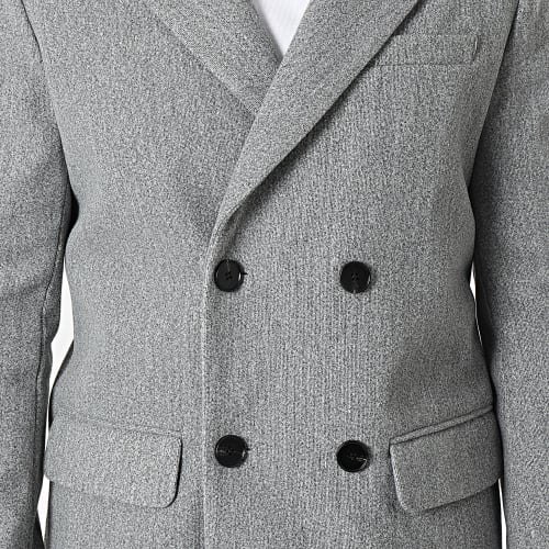 Manteau Col Mouton Gris Chiné