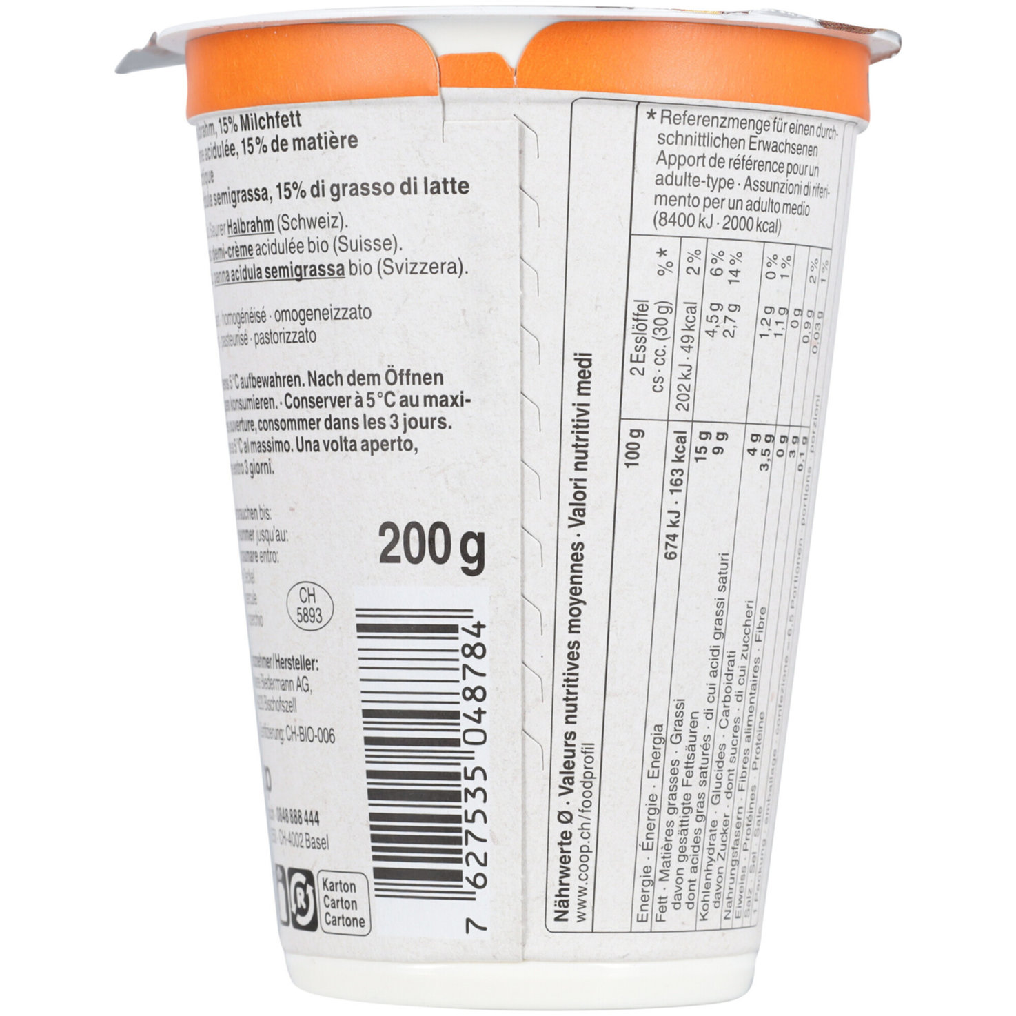 Naturaplan Bio Saurer Halbrahm 15% -