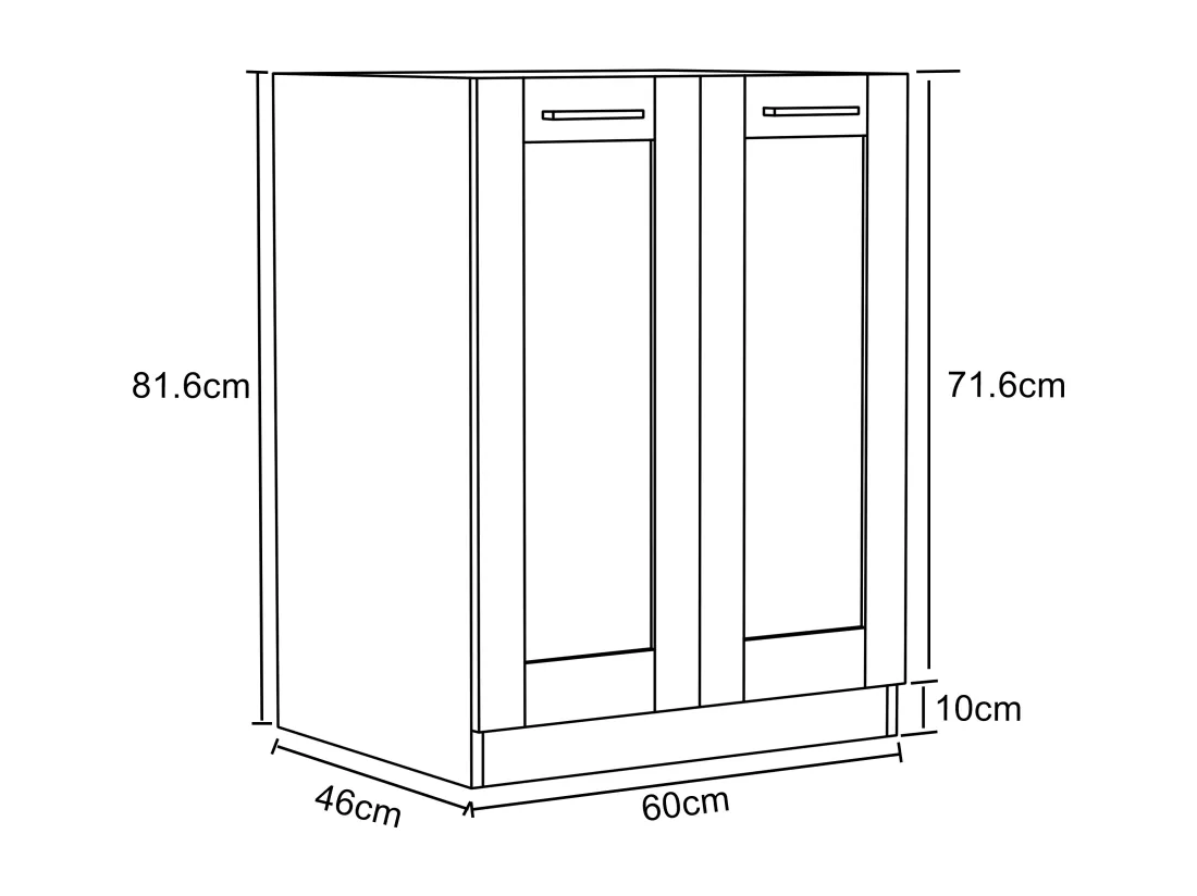 Armoire de cuisine L 60 cm Armoire basse Colura