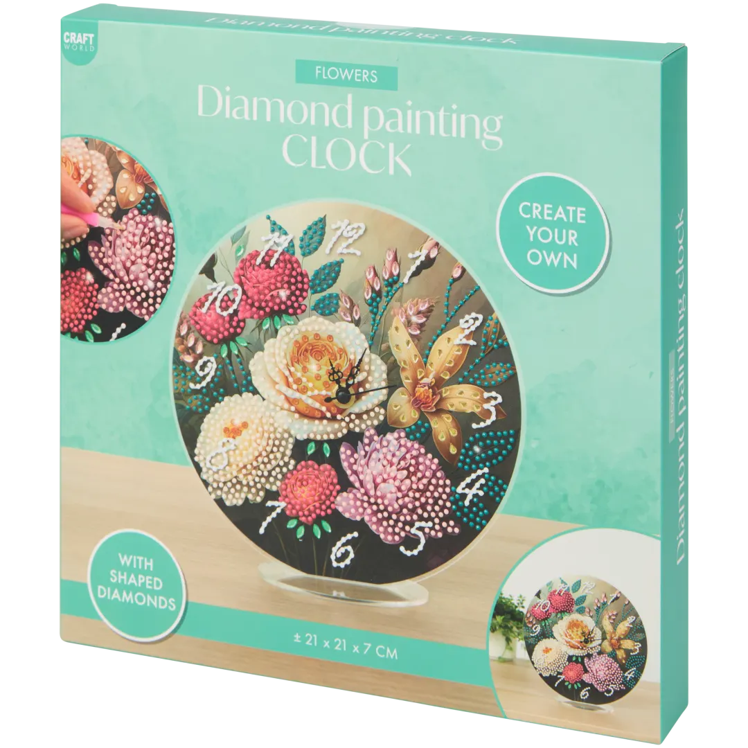 Diamond painting klok 21 cm | diverse varianten