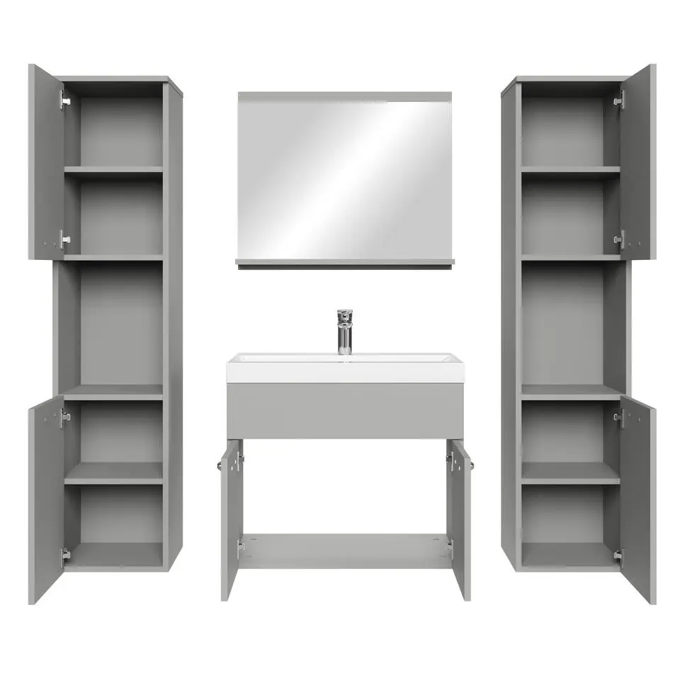 Badplaats Badkamermeubel Set Montreal XL 60 x 35 cm - Mat Grijs - Badmeubel met