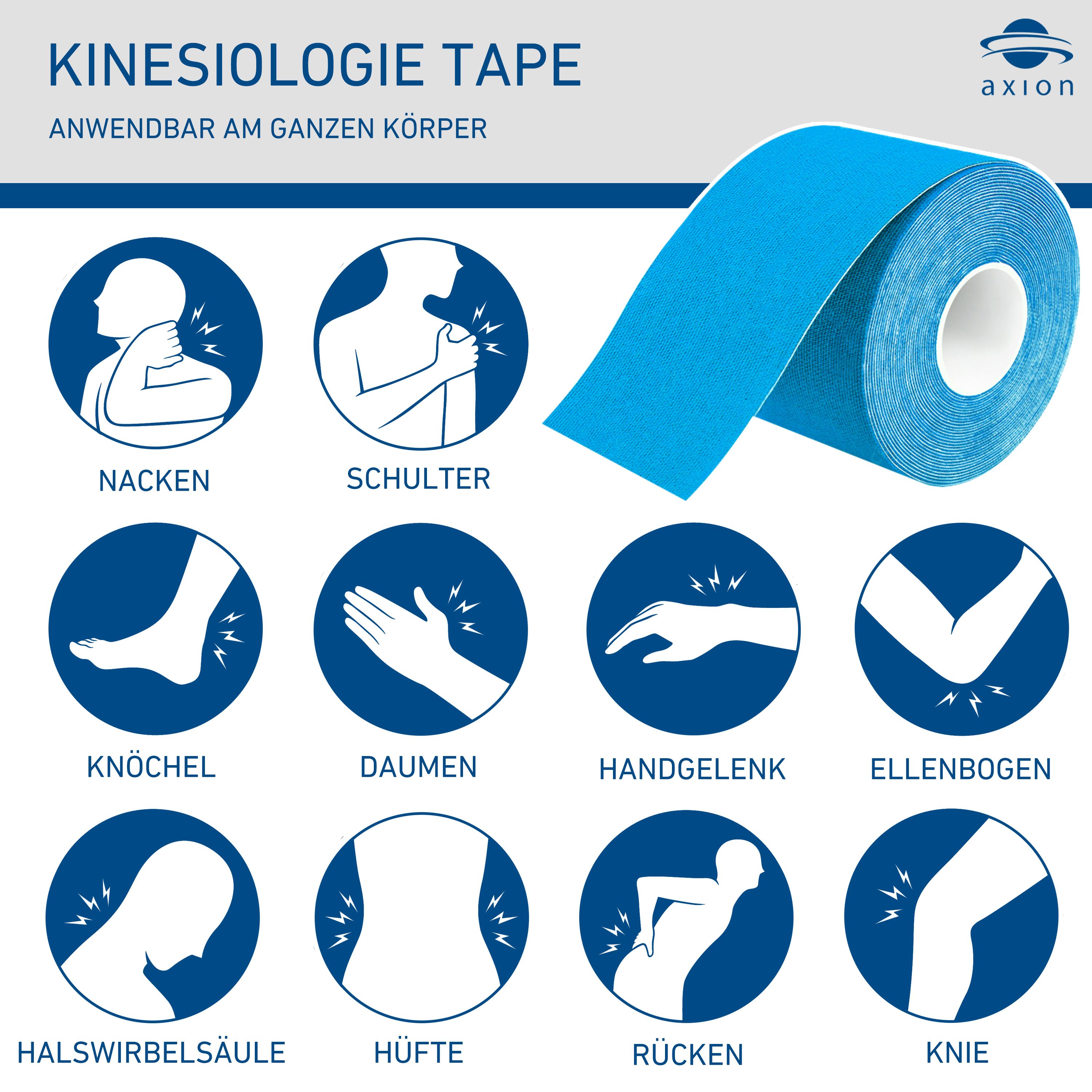axion® Kinesio Tape Rolle PINK – 500 x 5 cm
