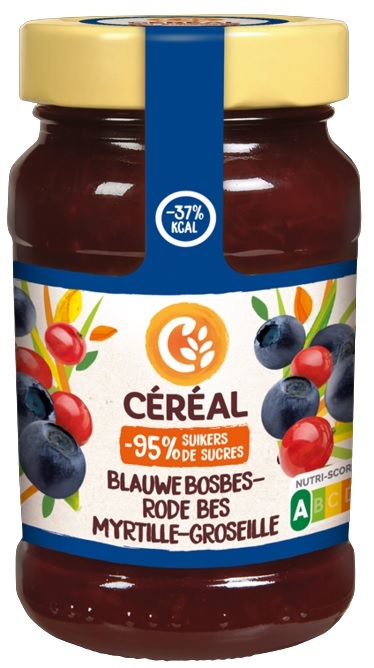 Céréal Jam Blauwe Bosbes & Rode Bes Minder Suiker 270 gram