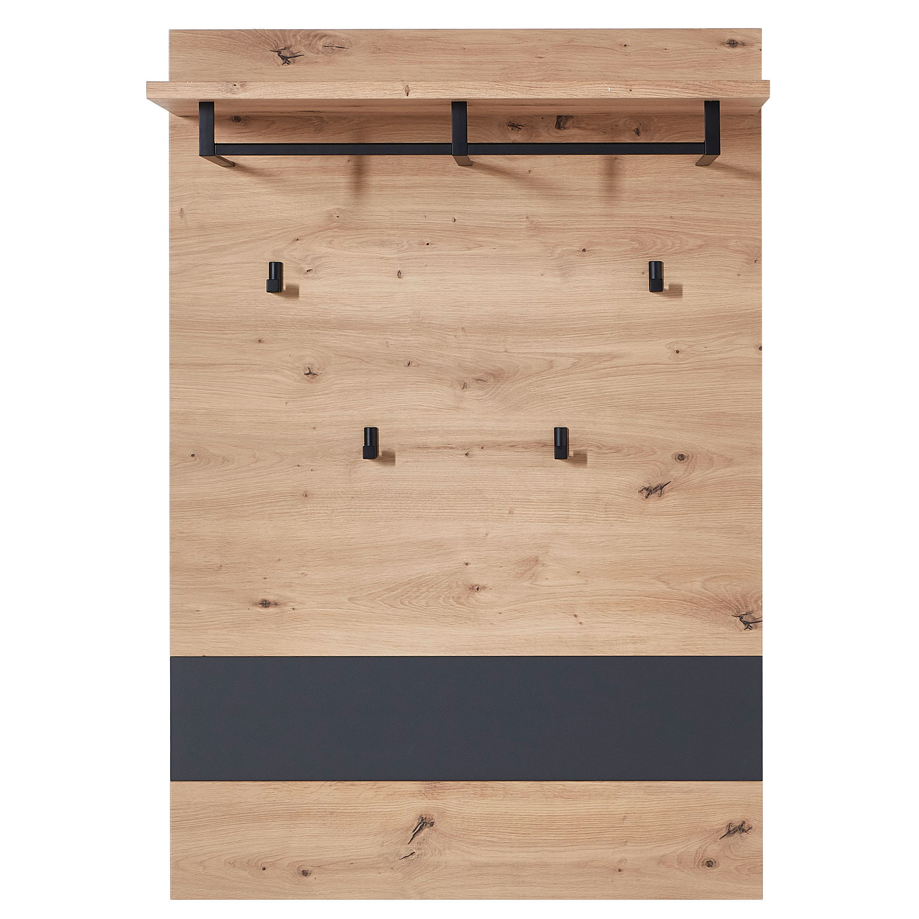 Garderobenpaneel - Artisan Eiche - graphit - 80 cm