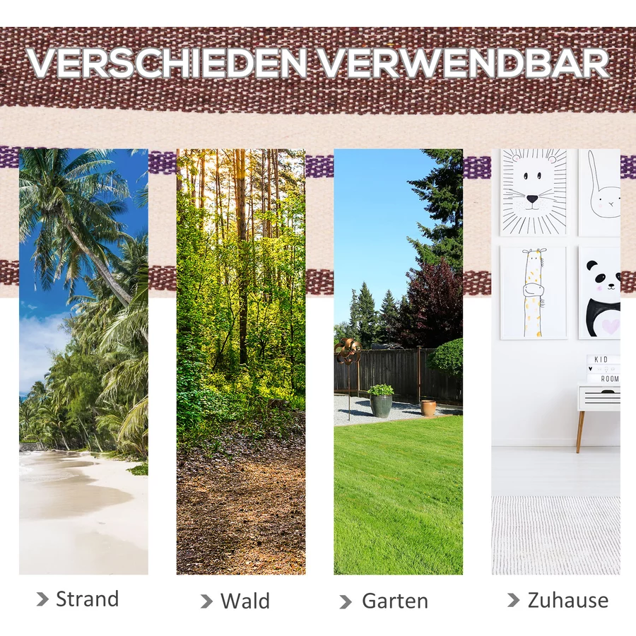 Outsunny Mehrpersonen Hängematte blau-rot