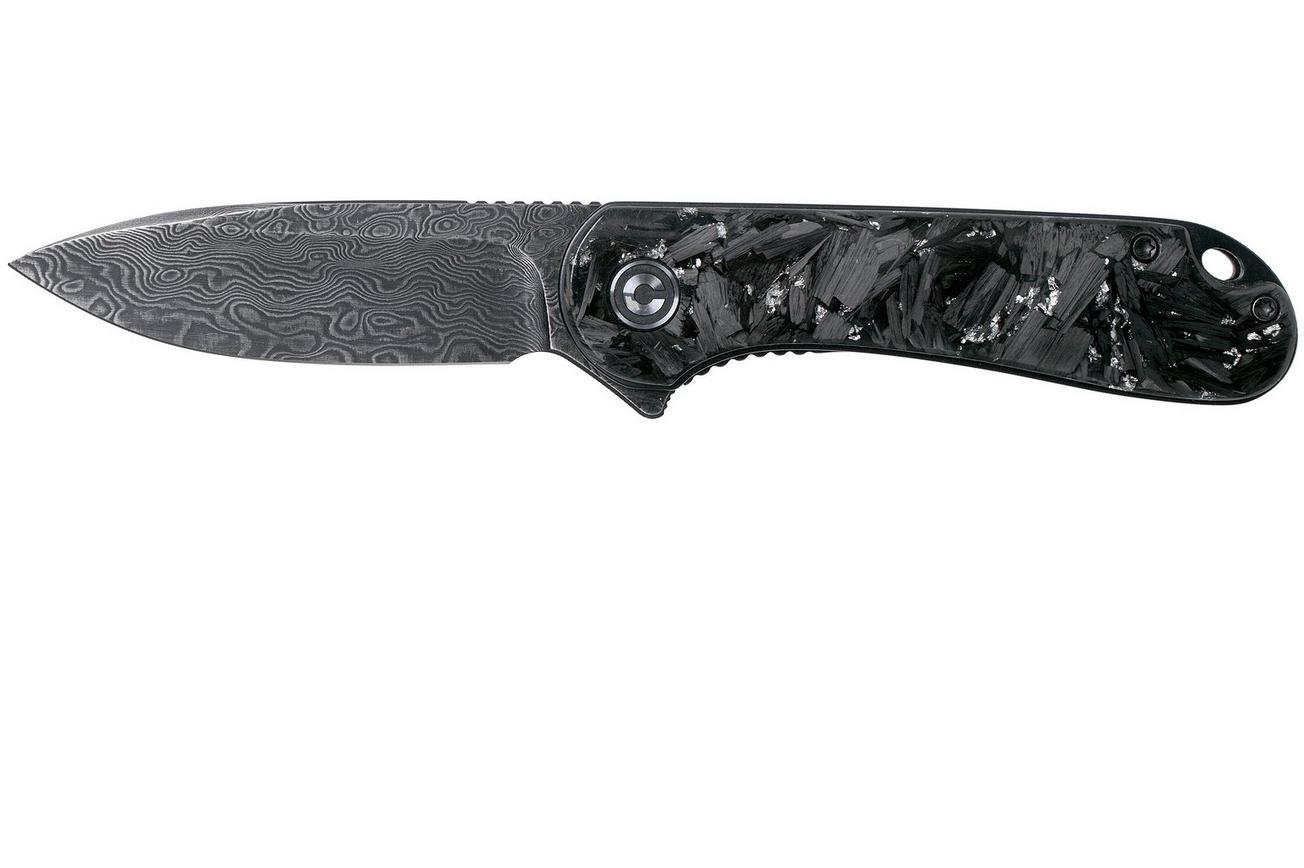 Civivi Elementum C907C-DS2 Damascus, Shredded Silver Carbonfiber zakmes