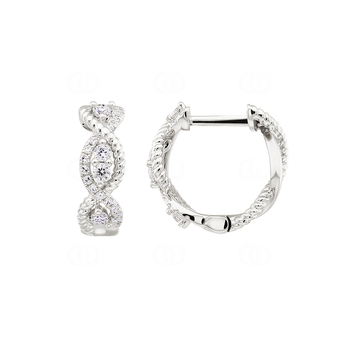 0.23 Karat Diamant-Kreolen 750/18 K Weissgold