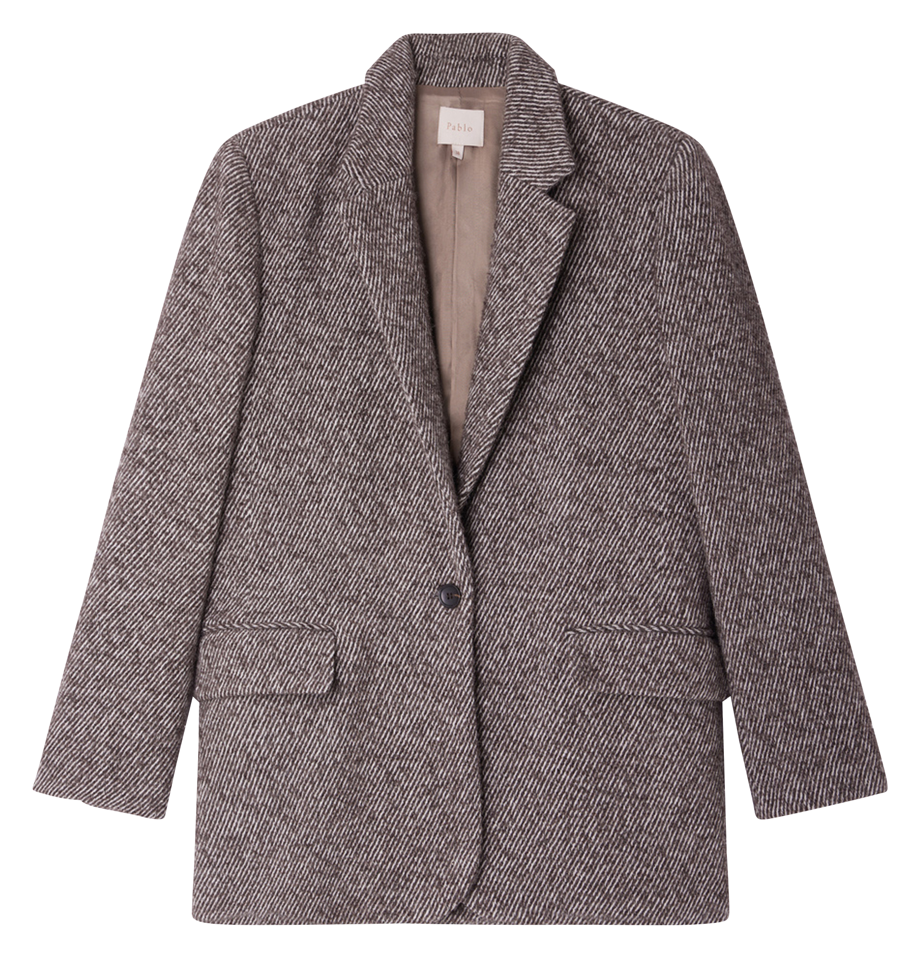 MAZARINE - Blazer droit à col tailleur | Marron