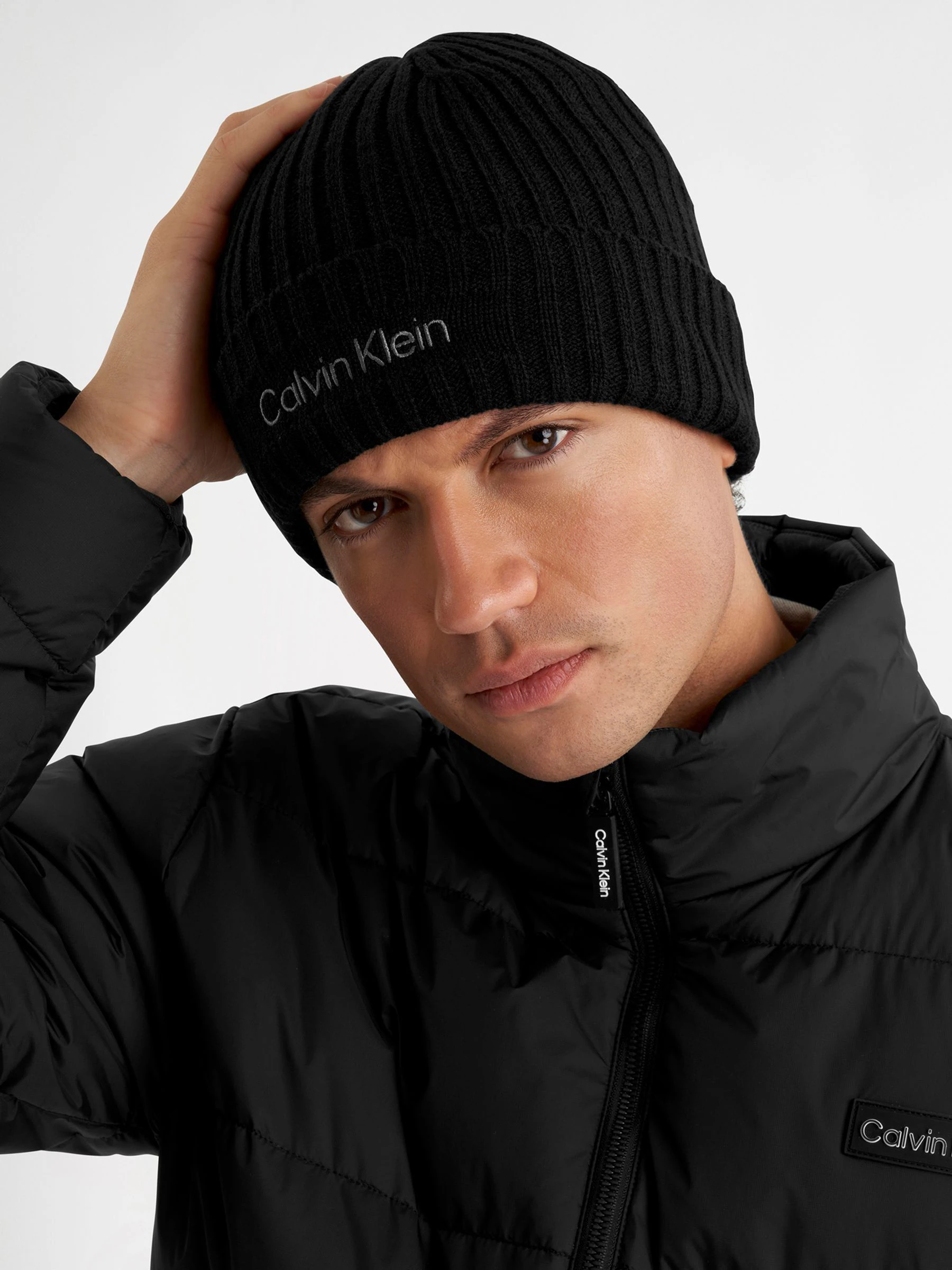 Zwart - Calvin Klein Golf Boyland Knitted Beanie