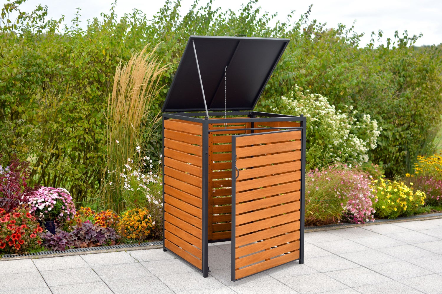 Bodembakdeksel, 80-120 liter, aluminium/eucalyptus