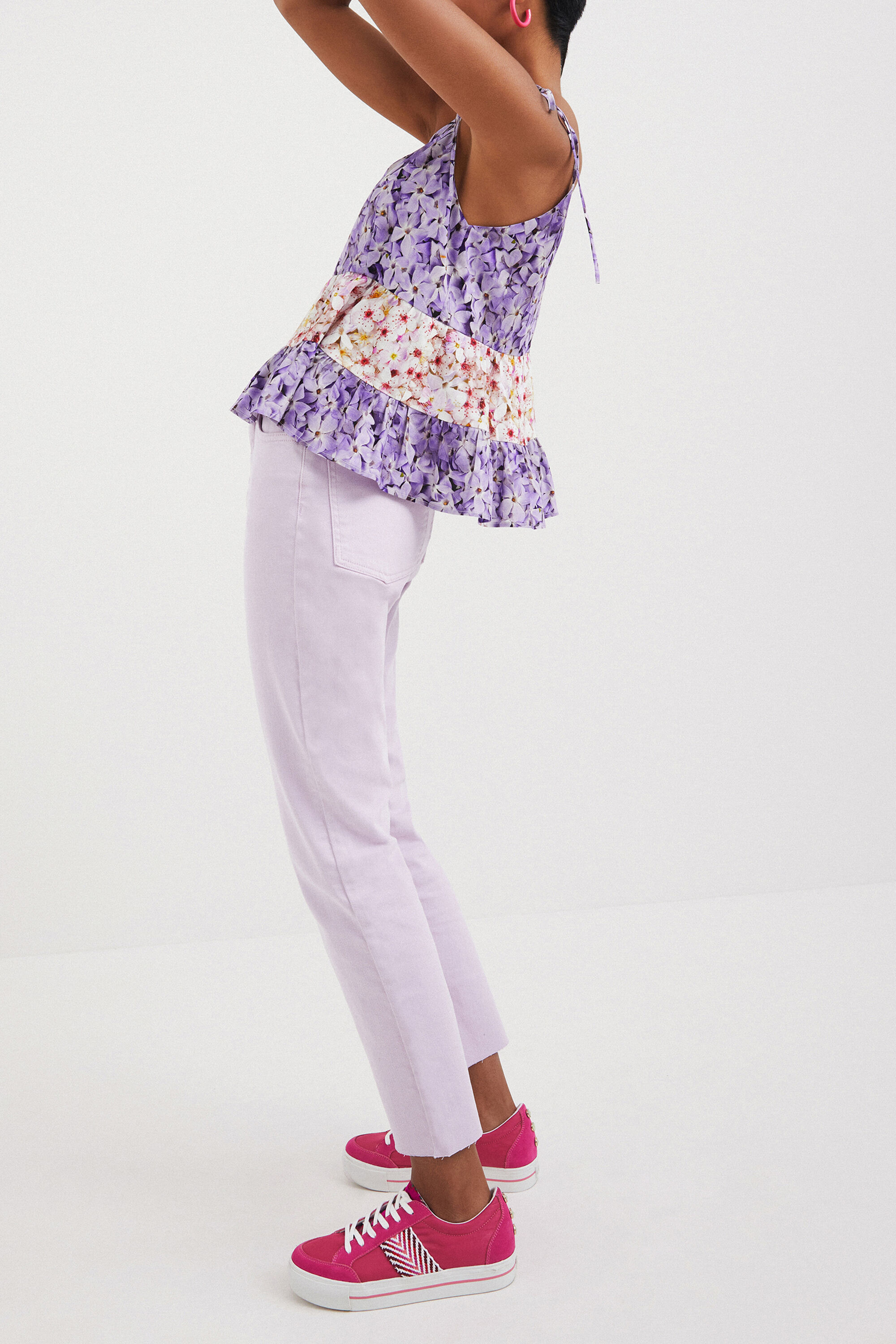 Top à bretelles à fleurs