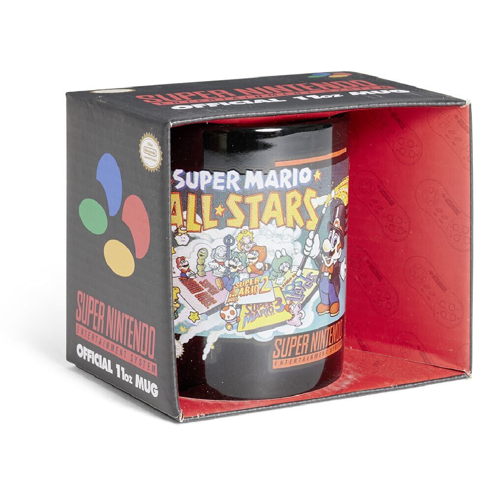 Mug Super Mario Super Nintendo All Stars vintage noir et rouge 315ml