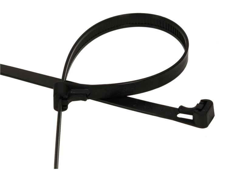 Max Hauri Kabelbinder 20 Stück Schwarz 200 mm x 7.5 mm Wiederverwendbare Kabelbinder
