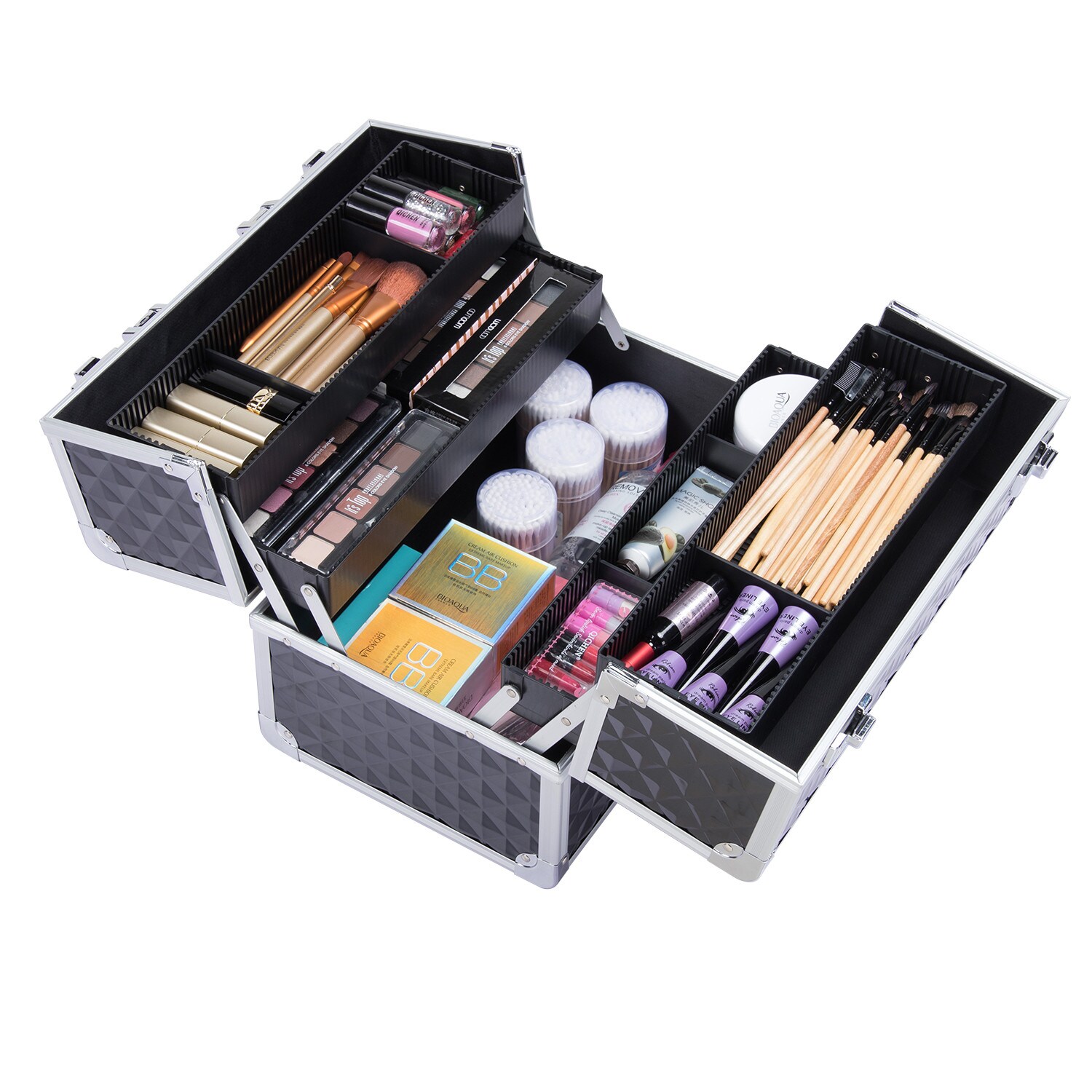 Yaheetech Kosmetikkoffer Schminkkoffer Beauty Make-up Case Multikoffer Friseurkoffer Werkzeugkoffer, abschließbar inkl.2 Schlüssel