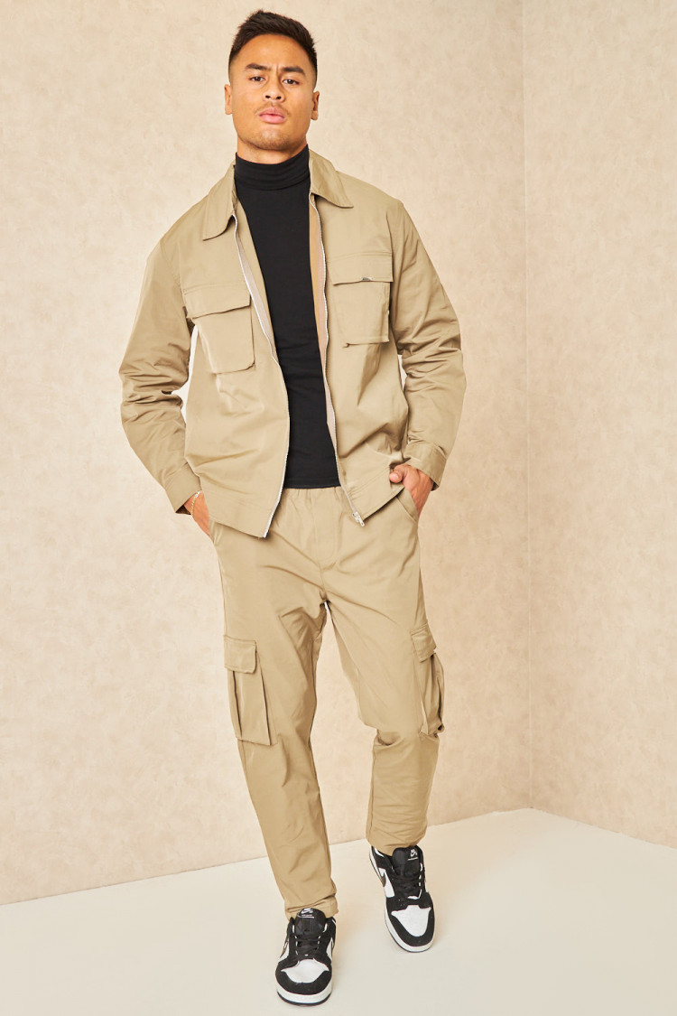 Ensemble beige veste + pantalon cargo