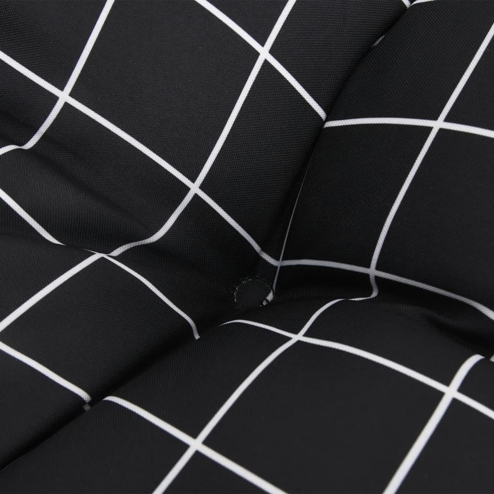 Coussin de banc de jardin carreaux noir 150x50x7cm tissu oxford