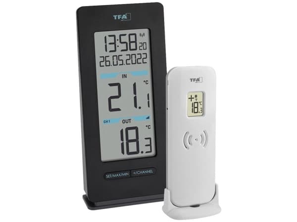 TFA-Dostmann 30.3072.01, Inne/Ute, Digitalt, Sort, Hvit, Rektangulær, °C, -40 - 60 °C