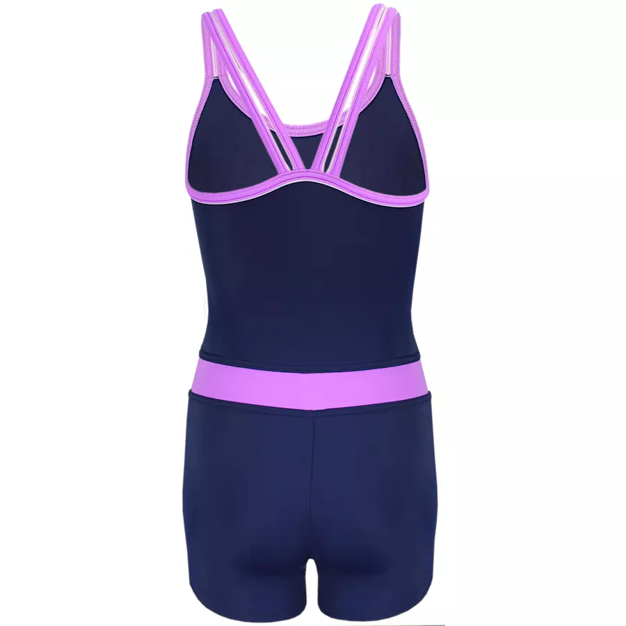 Aquarti Mädchen Badeanzug mit Bein Racerback lila