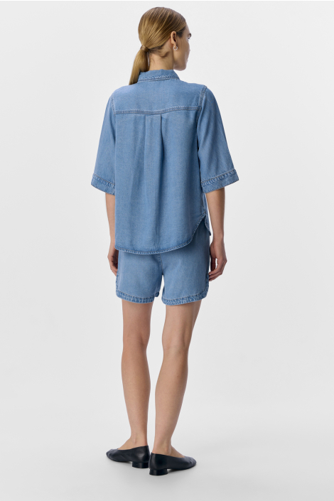 Object blauwe dames blouse