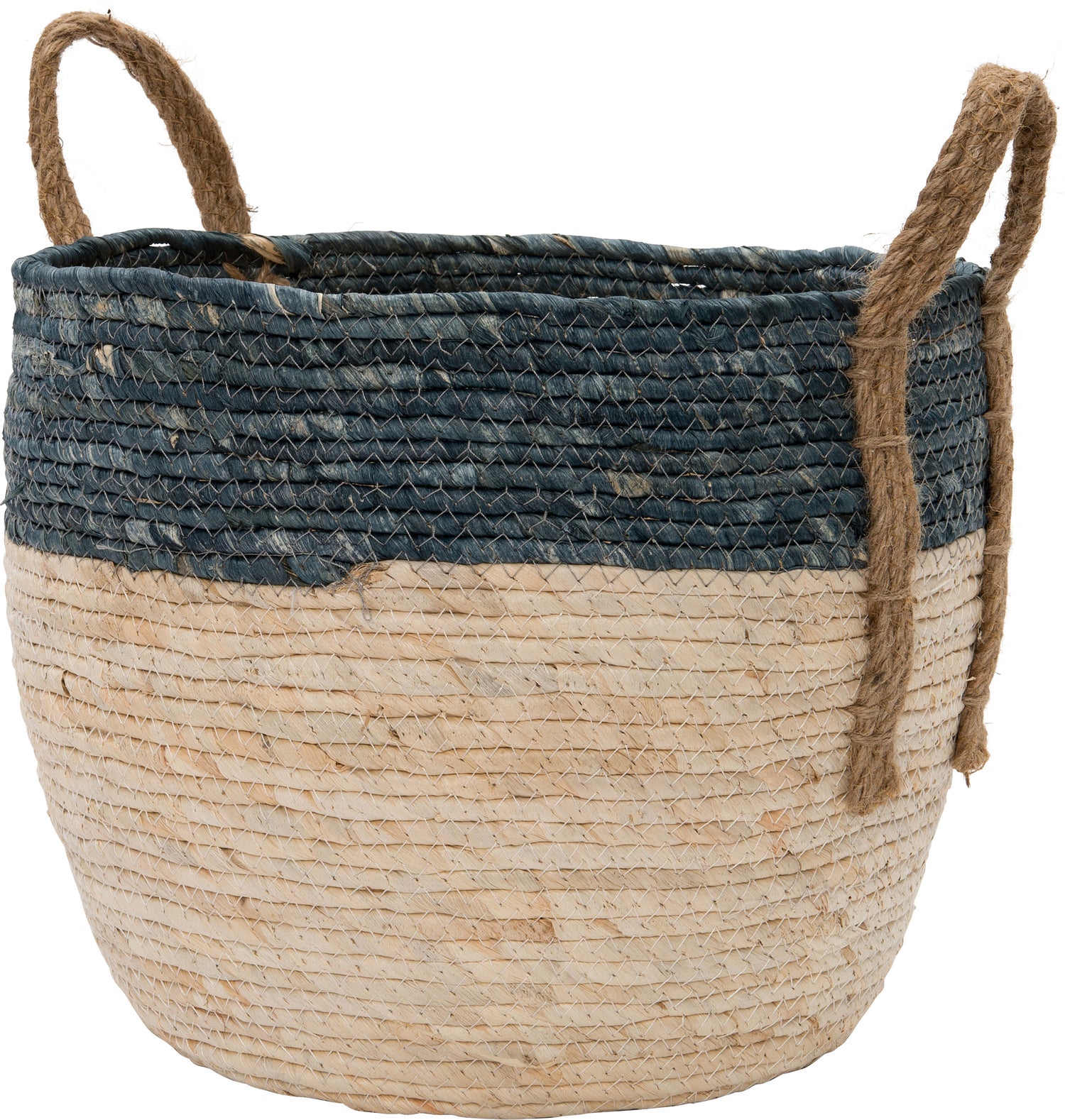 Intratuin plantenmand Mina blauw / naturel D 23 H 26 cm