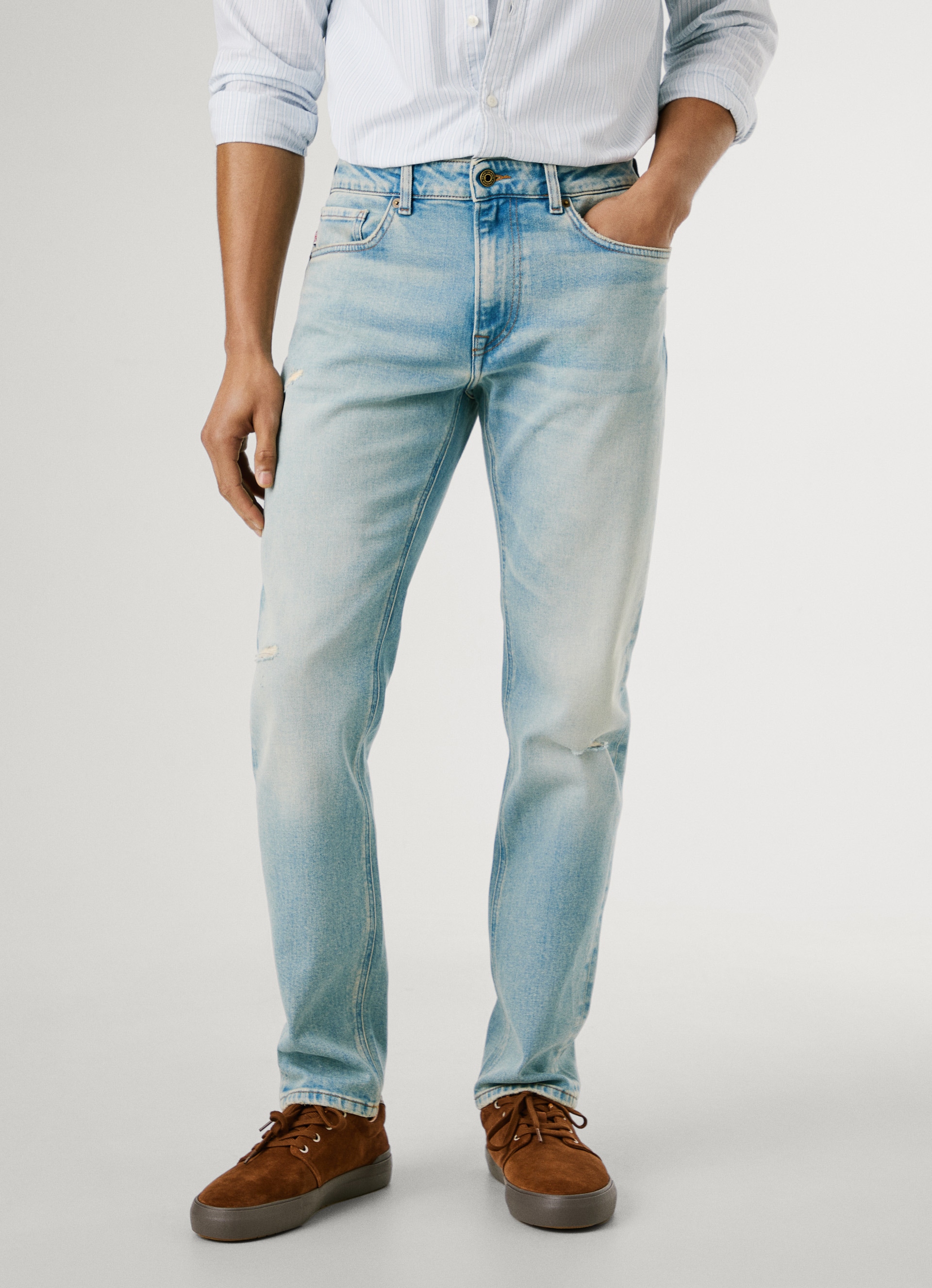 Pepe Jeans Tapered-fit-Jeans »TAPERED JEANS STANLEY«, Ziernähte an den Gesässtaschen