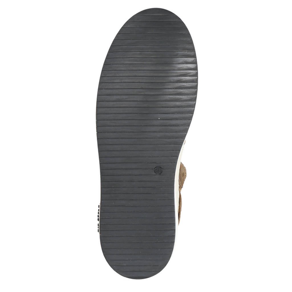Hip leren sneakers groen/bruin
