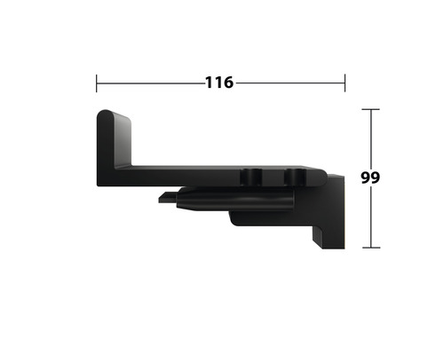 Doucheplank met douchecabinewisser KEUCO REVA Black Selection mat zwart 12859370000