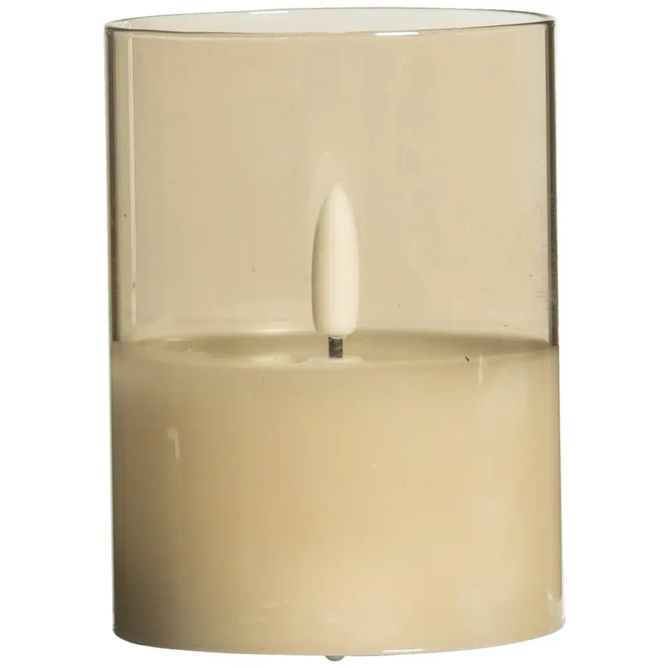 Led kaars in glas - goudkleurig - 10xØ7,5 cm