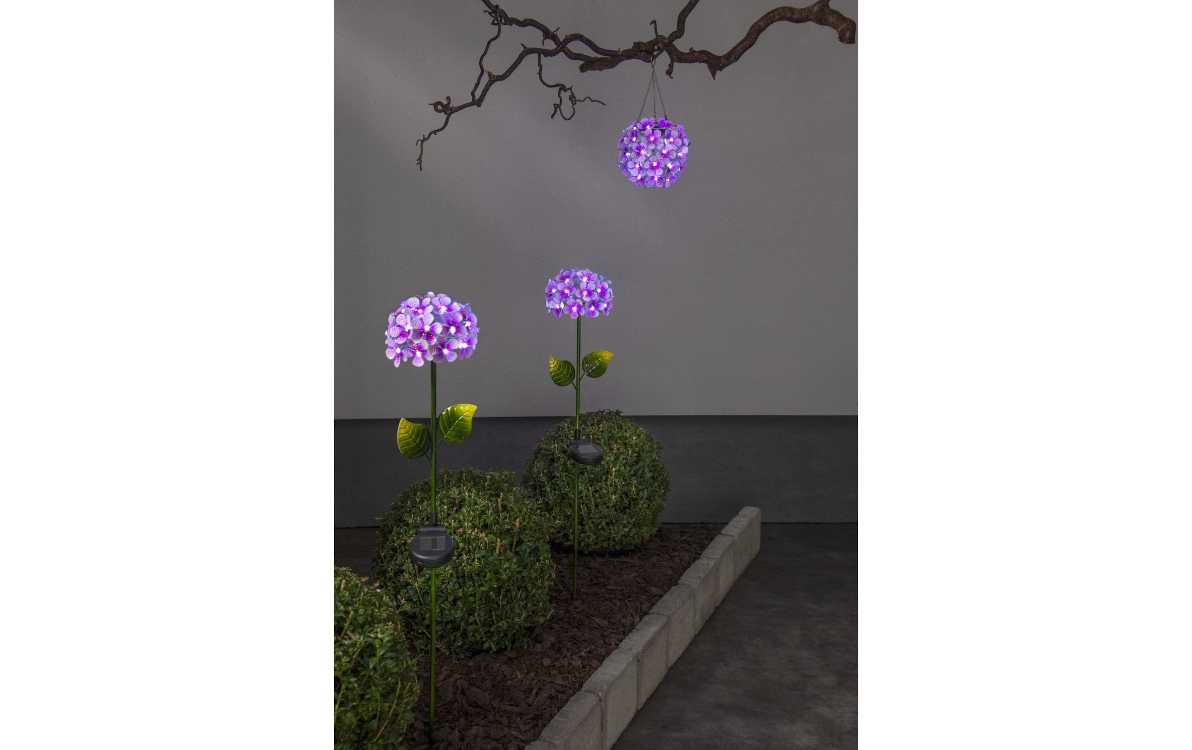 Parforce Traditional Hunting Gartenleuchte »Solar Gartenstock Hortensia« Neutralweiss