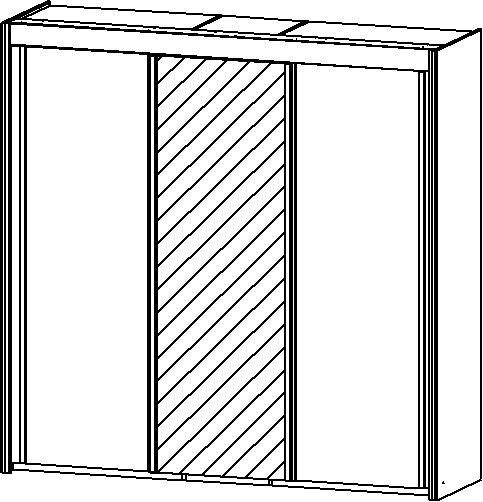 Kleiderschrank IMPERIAL mit Spiegel 225 x 223 cm Alpinweiß