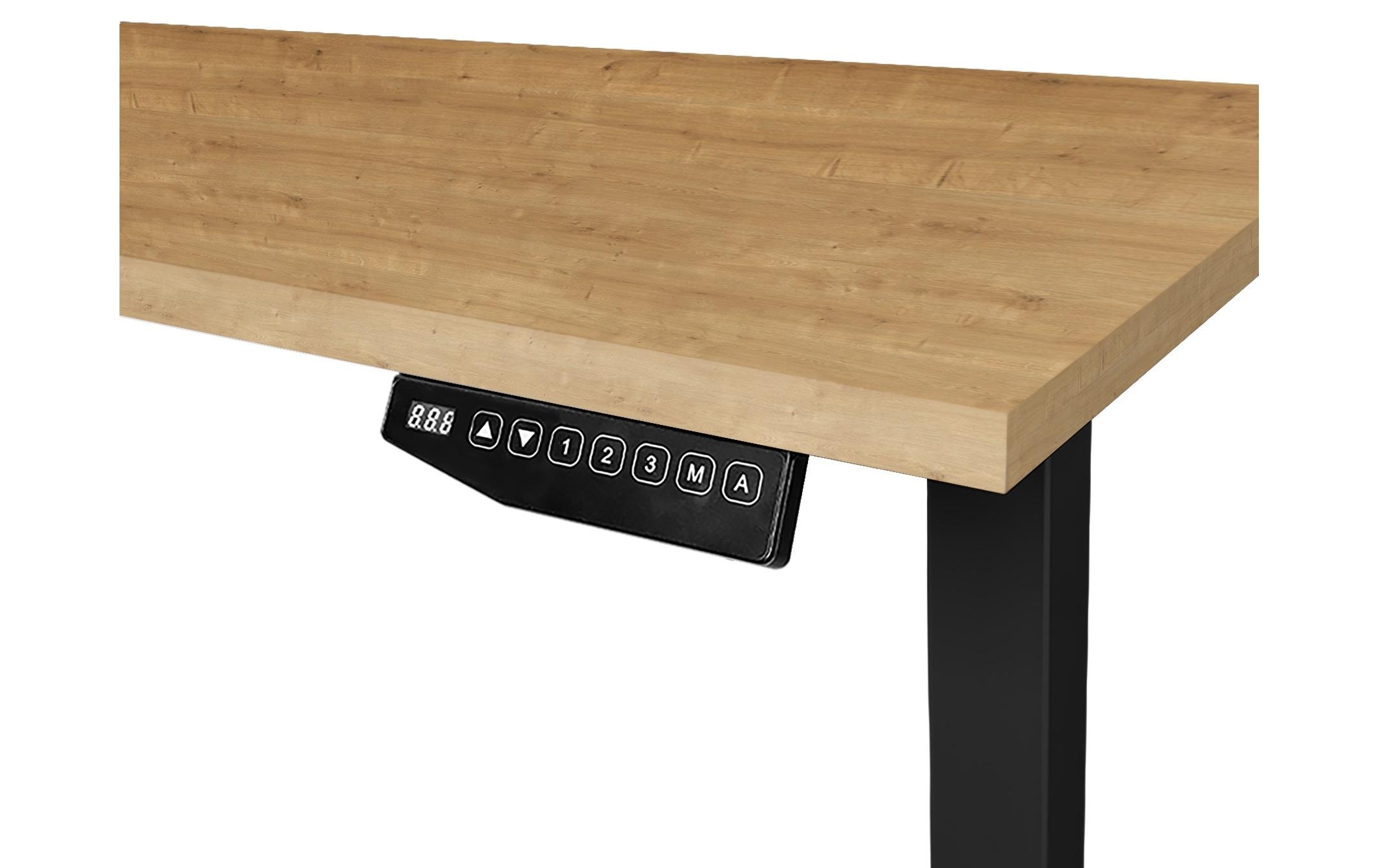 Stehtisch 1.8 x 0.8 m, Eiche / Schwarz<br>Elektrisch höhenverstellbarer Tisch