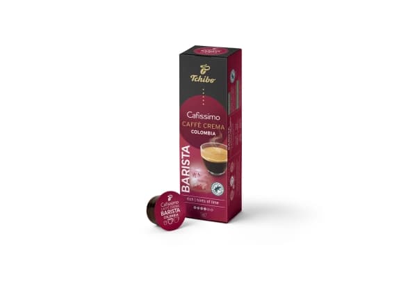 Tchibo Caffè Crema Colombia, Kaffe kapsyl, Kaffemaskin, Sort, Rød, 8 g, Boks,