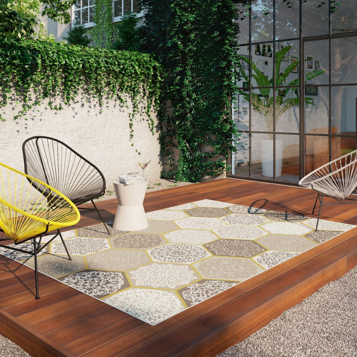 Tapis extérieur beige 160x230 cm
