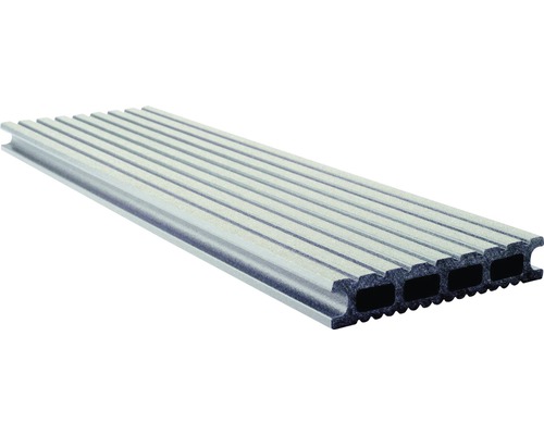 Konsta WPC terrasplanken Futura holle kamerprofiel geborsteld 26x145 mm (verkoop per meter van 1,00 m tot max. 6,00 m) grijs