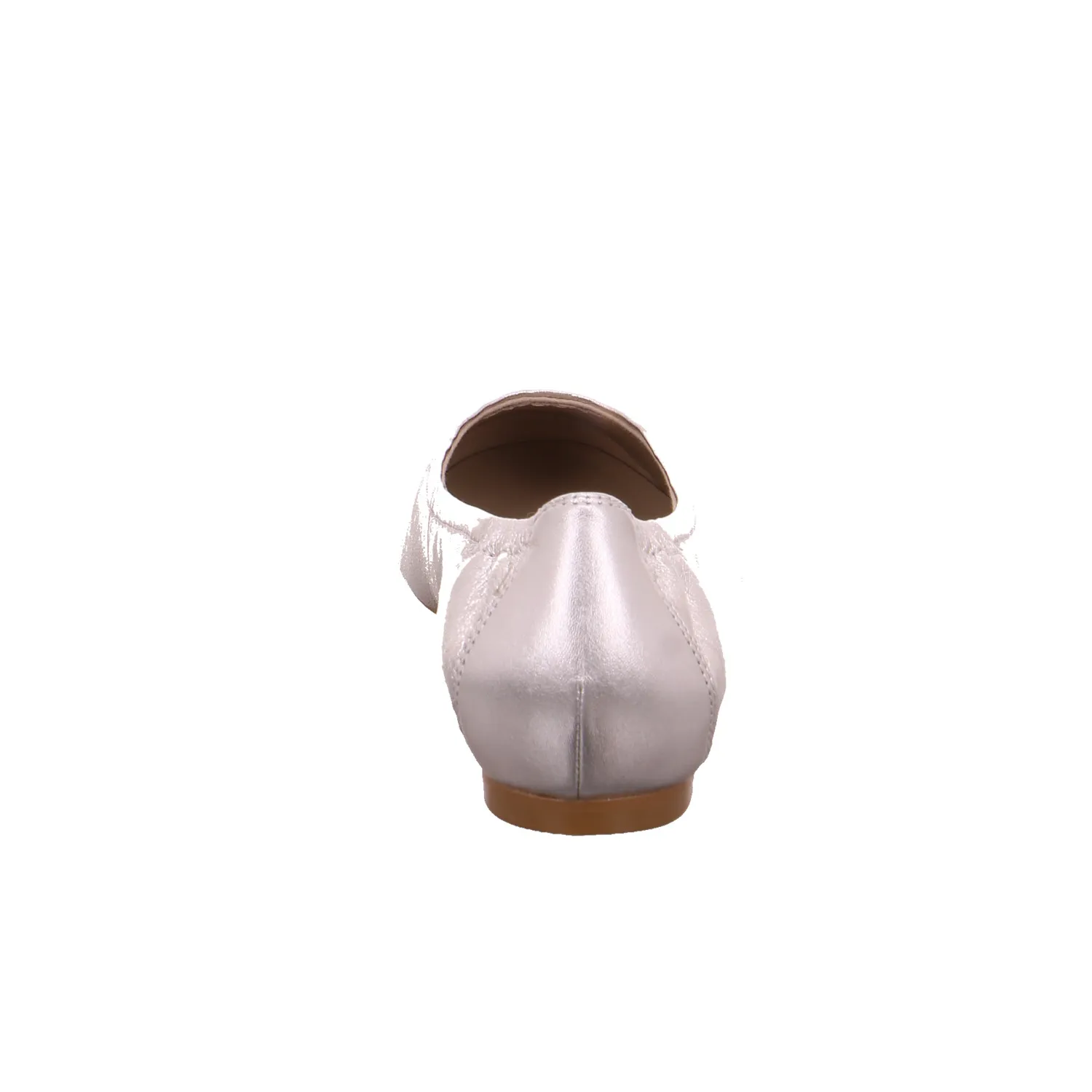CAPRICE Ballerina Silber Leder  mit Wechselfussbett