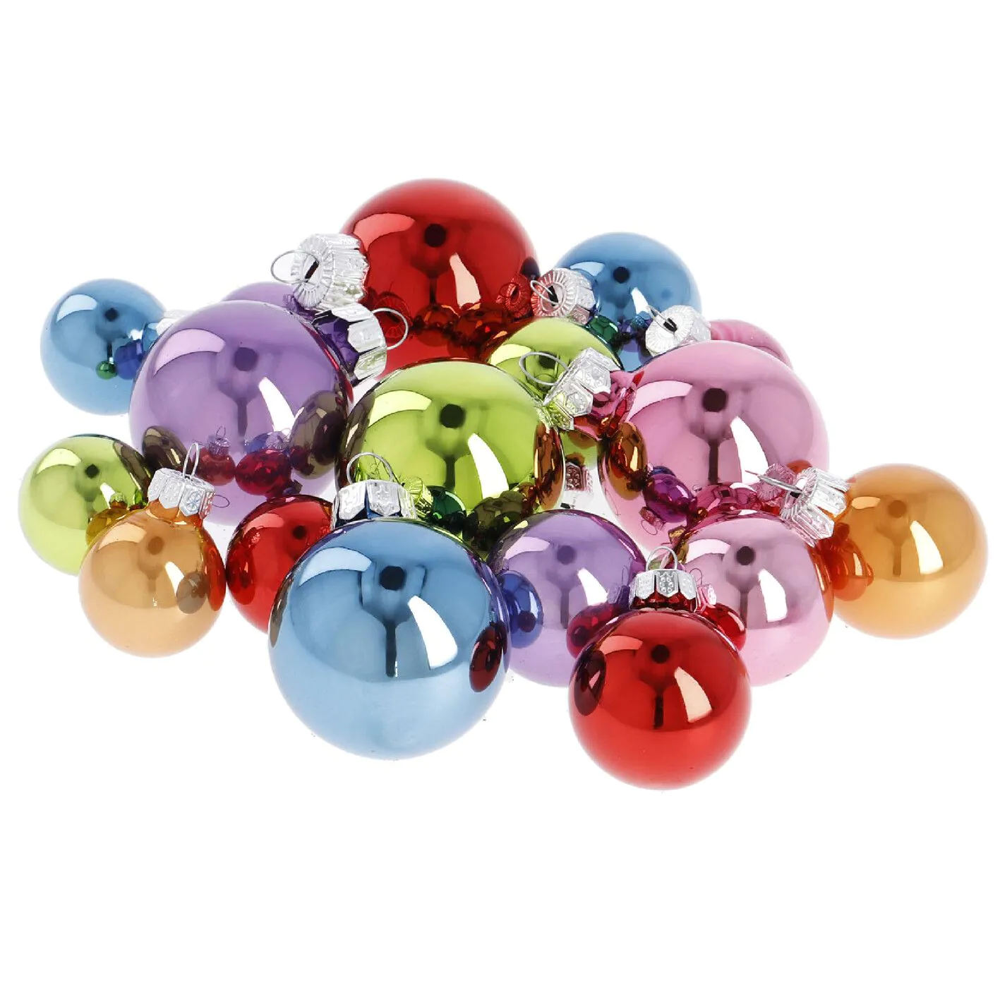 17er Weihnachtskugel Set Glaskugeln Mix, fancy