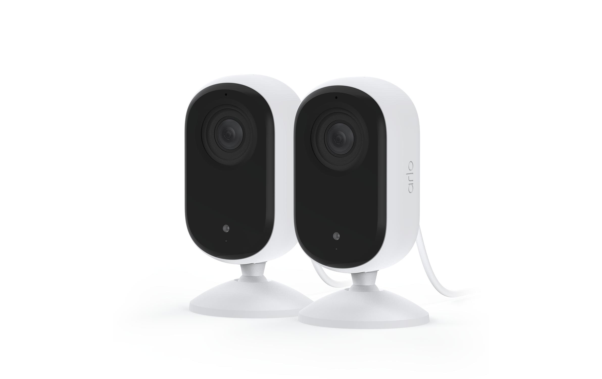 Essential 2K Indoor VMC3260 Weiss, 2er Set<br>Komplette Heimsicherheit. Einfach anschliessen und Ihr Zuhause mit der 2K Sicherheitskamera schützen.