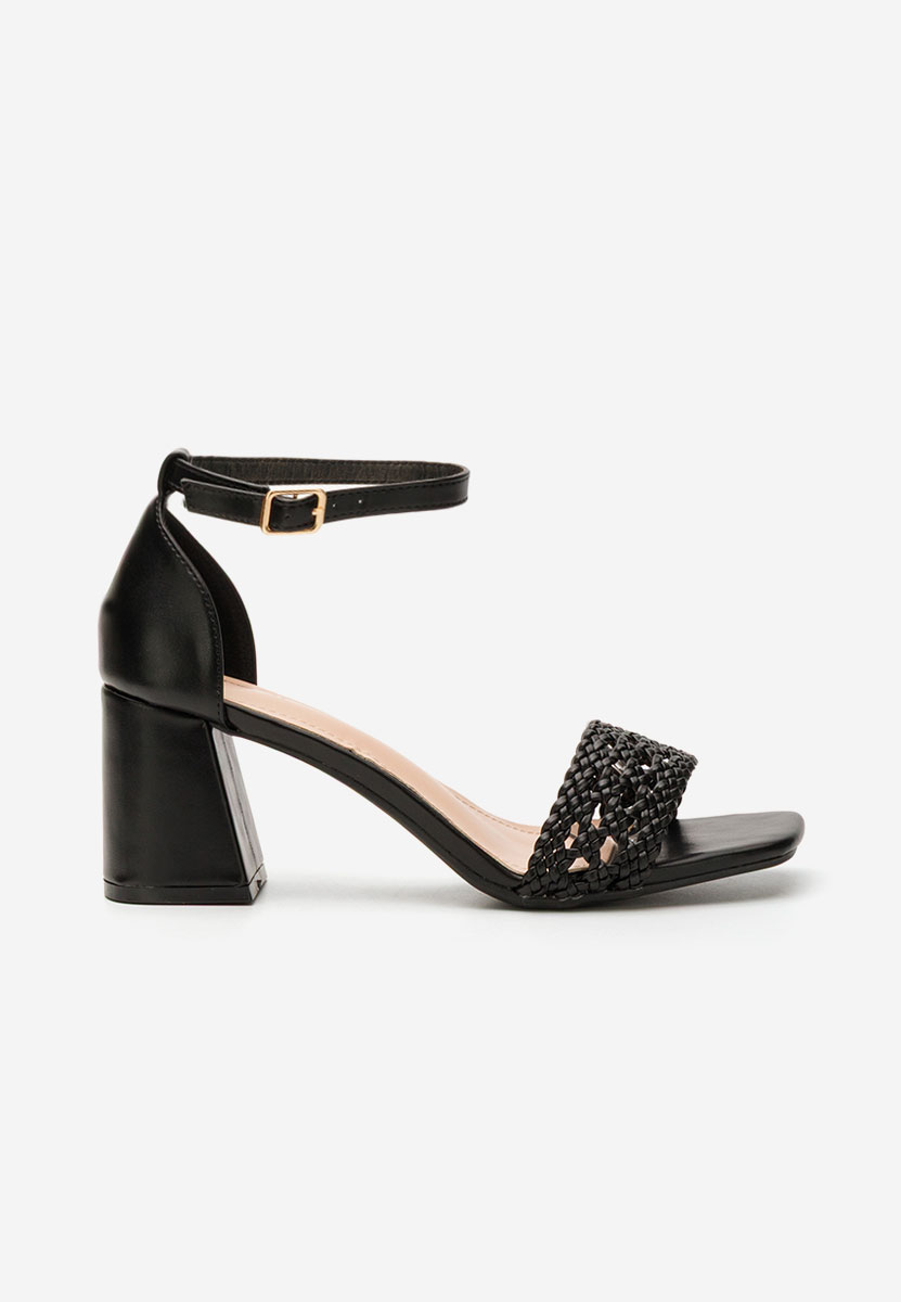 Sandales à talon épais noires Nickyta