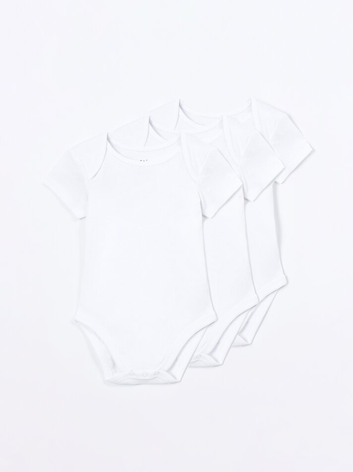 Conjunto com 3 bodies básicos de manga curta - Branco