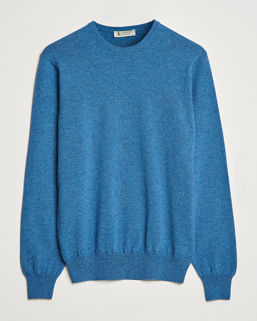 Piacenza Cashmere Cashmere Crew Neck Sweater Light Blue