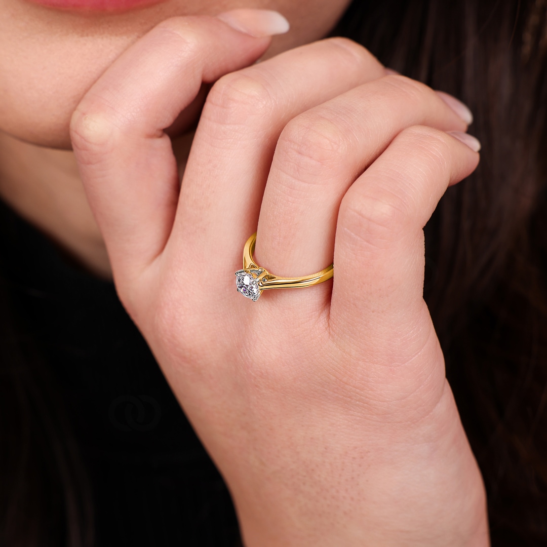 0.75ct Diamant Solitärring 750/18 K Gelbgold