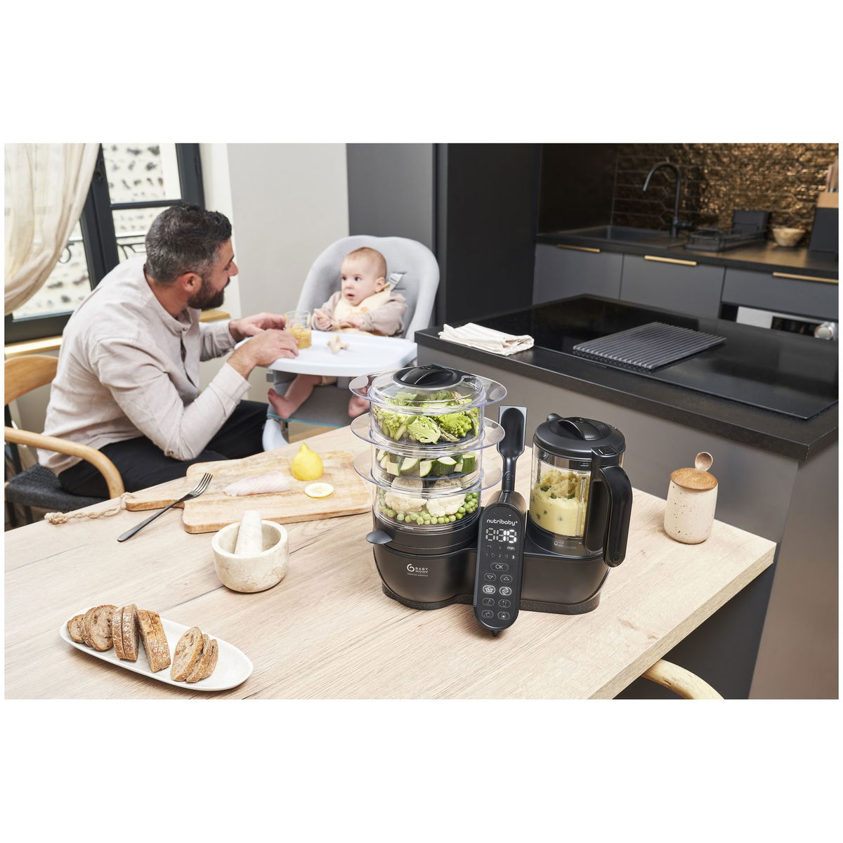 BabymoovBabymoov   Nutribaby Plus XL Nahrungszubereiter Black