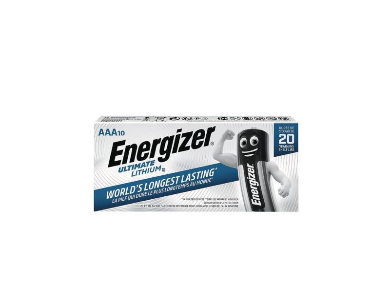 Energizer Batterie Ultimate Lithium AAA , 10 Stück Typ LR03 / AAA / Micro, 10 Stück