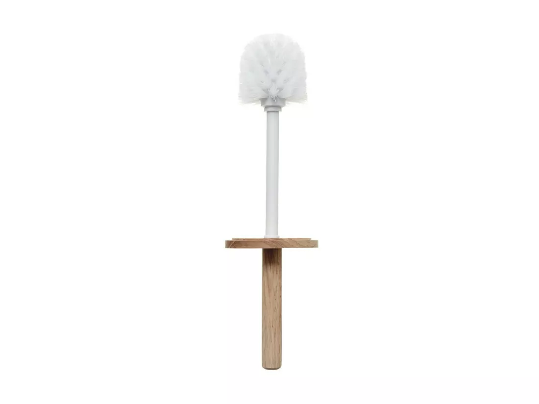 Brosse WC avec support en résine Blanc marbré