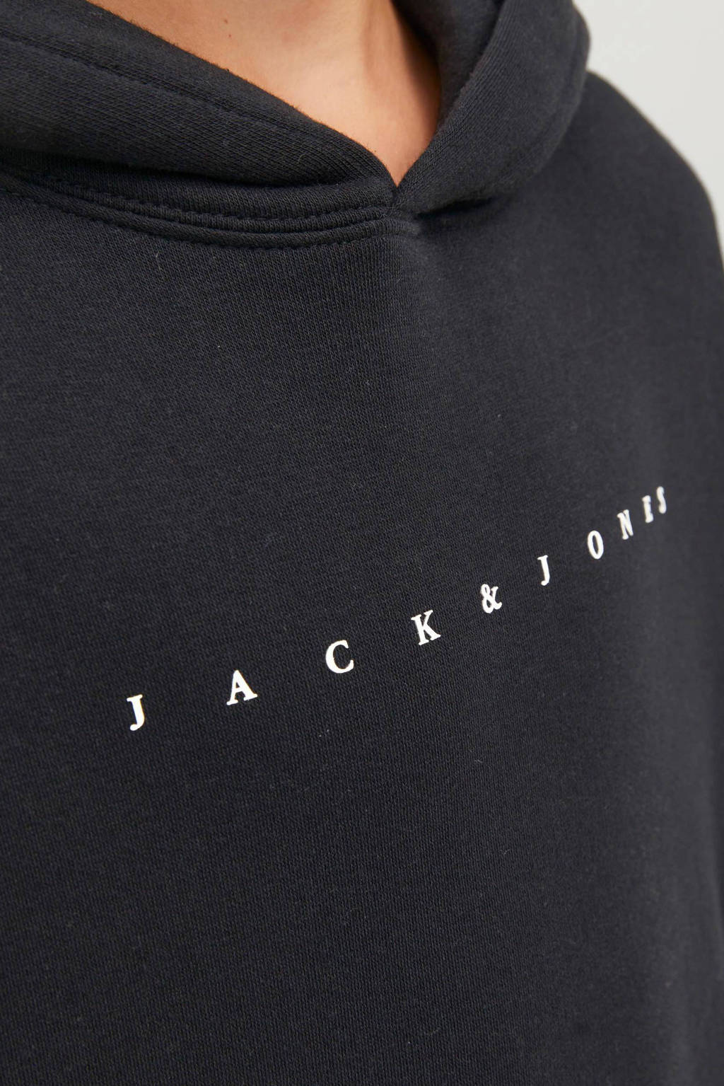 JACK & JONES hoodie JJESTAR met logo zwart