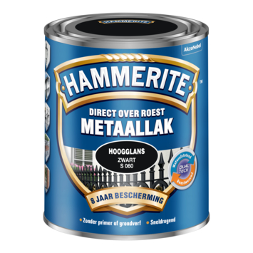 Hammerite Direct over Roest metaallak hoogglans zwart 750 ml