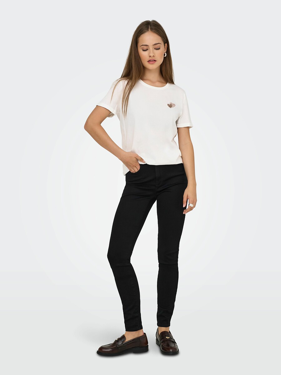 SOMENTE<br>Camiseta com gola redonda e mangas curtas