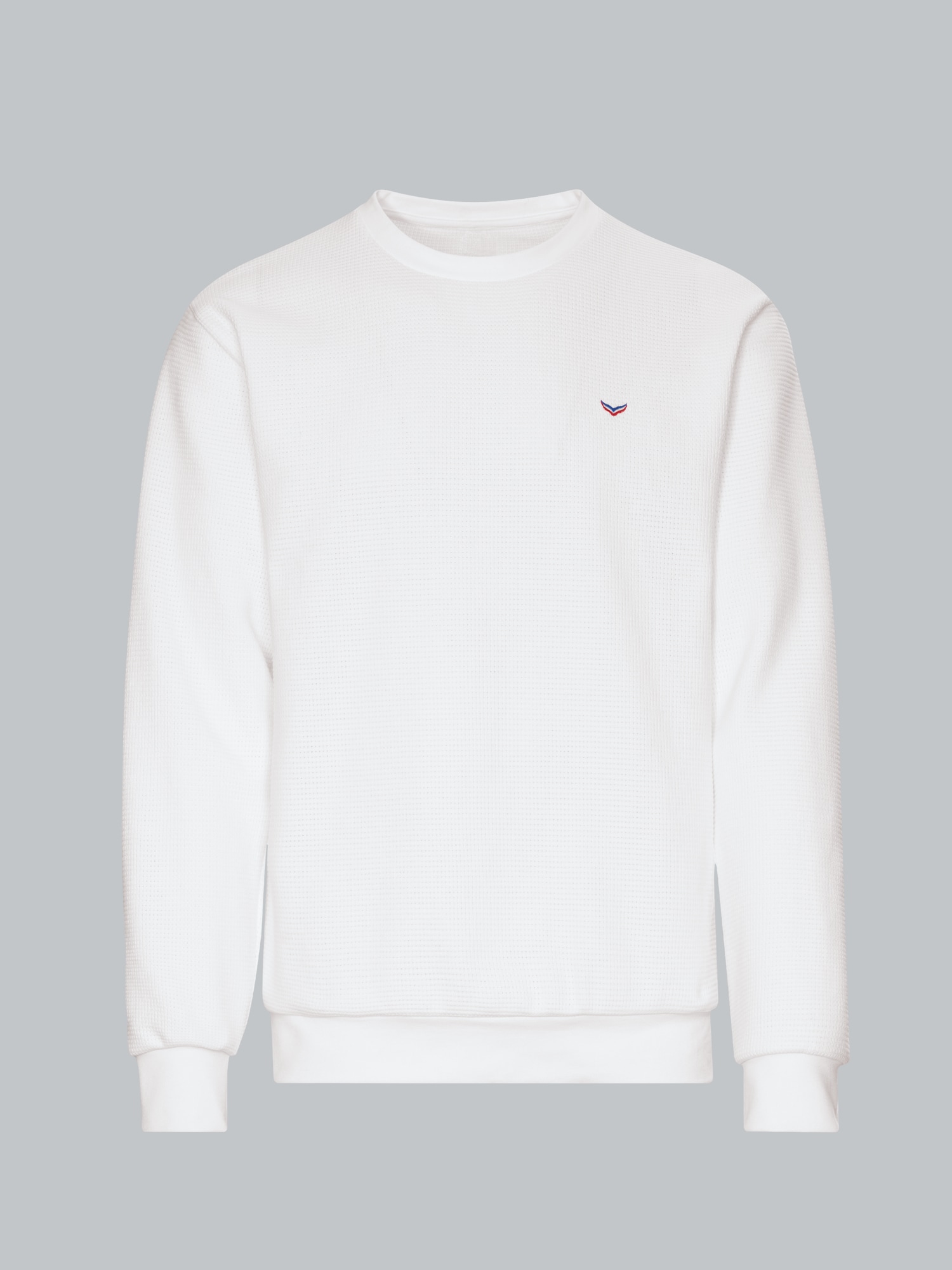 Sweatshirt in Waffeloptik Weiss